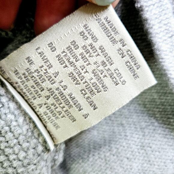 Charlie Paige Gray Long Sleeve Waffle Knit Sweater Fringe Sides Size Large - Picture 11 of 11